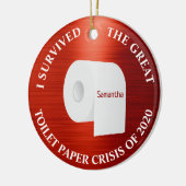 2020トイレおもしろい紙コビッドクリスマスレッド セラミックオーナメント (左)