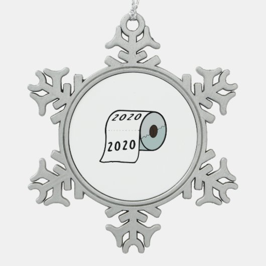 2020トイレ紙ピュータークリスマスオーナメント スノーフレークピューターオーナメント (正面)