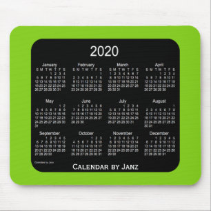 2020ネオンイエローグリーンカレンダーバイジャンズマウスパッド マウスパッド