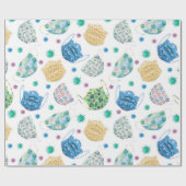 2020パターンCovid水色顔マスク ラッピングペーパー (フラット)