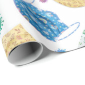 2020パターンCovid水色顔マスク ラッピングペーパー (ロールコーナー)