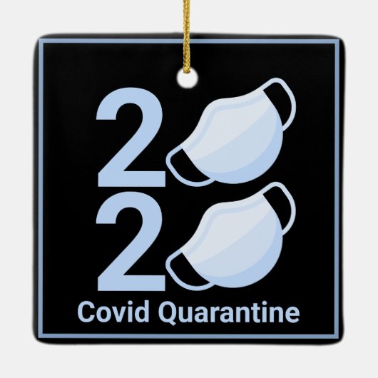 2020パンデミック顔マスククリスマスニューイヤー2021 セラミックオーナメント (裏面)