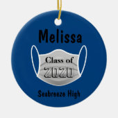2020パーソナライズされた年のパンデミックで卒業 セラミックオーナメント (正面)