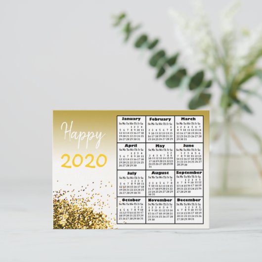 2020パーソナライズされた年新年おめでとうパーソナライズされた ポストカード (スタンド正面)