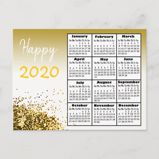 2020パーソナライズされた年新年おめでとうパーソナライズされた ポストカード (正面)