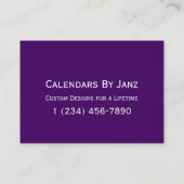 2020パープルカレンダー(Janz) 名刺 (裏面)