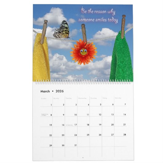 2020フォト引用文 カレンダー (3月 2026)