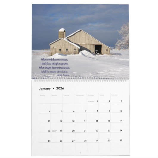 2020フォト引用文 カレンダー (1月 2026)