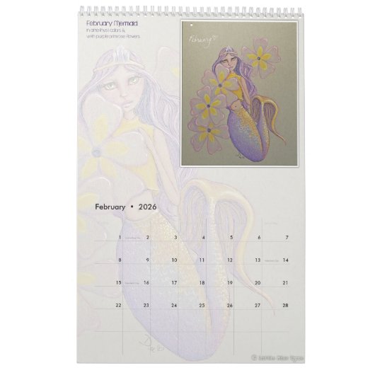 2020マーメイドカレンダーbyリトル恋しく思タイン カレンダー (2月 2026)