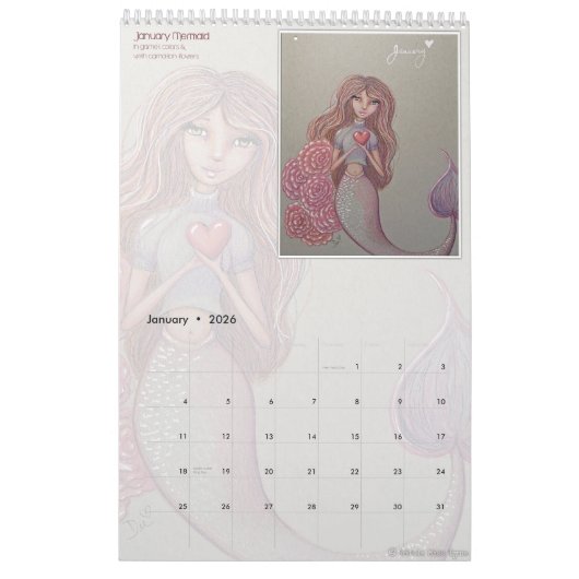 2020マーメイドカレンダーbyリトル恋しく思タイン カレンダー (1月 2026)