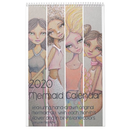 2020マーメイドカレンダーbyリトル恋しく思タイン カレンダー (カバー)