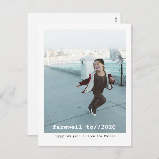 2020ミニマリストのフォトカードに別れを告げる シーズンポストカード (正面/裏面)