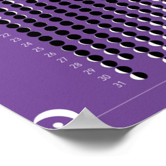 2020ムーンカレンダー – 紫 ポスター