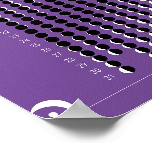 2020ムーンカレンダー – 紫 ポスター (角)