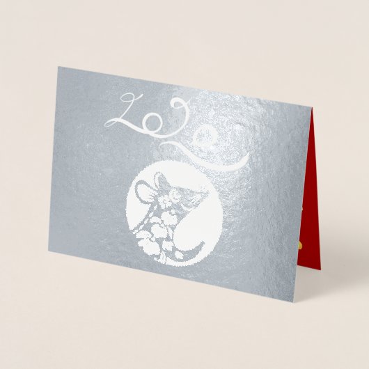 2020メタルラ中国のット年豪華グリーティングカード1 箔カード (正面)