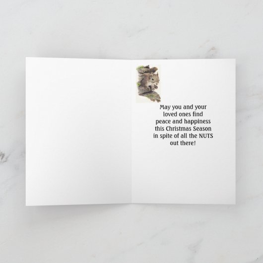 2020メリー年のクリスマスは木の実にも関わらず！ユーモア シーズンカード (内部)