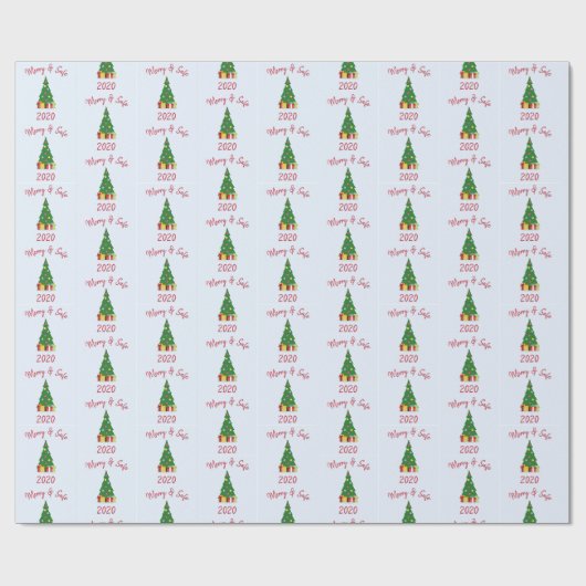 2020メリー年のクリスマス ラッピングペーパー (フラット)