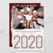 2020モダン年カレンダー会社のロゴ写真新年 シーズンカード (正面/裏面)