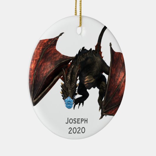 2020レッド·ドラパーソナライズされたゴン(顔マスク付き) セラミックオーナメント (右)