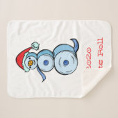 2020レツトイ転がレ紙雪だるま シェルパブランケット (正面(横))