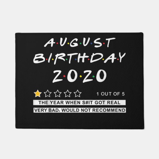 2020レビュー威厳がある誕生日非常に不良 ドアマット (正面)