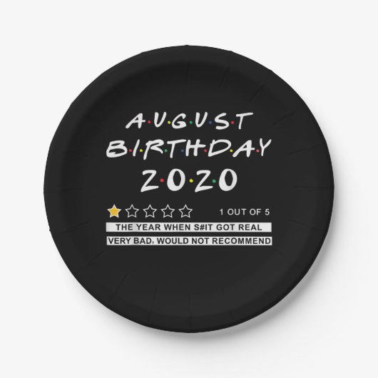 2020レビュー威厳がある誕生日非常に不良 ペーパープレート (正面)