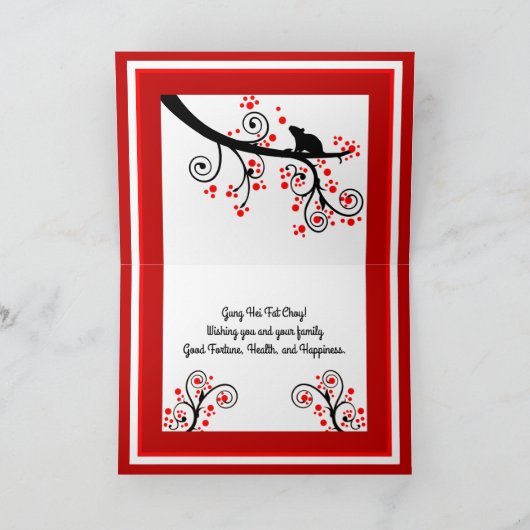 2020中国の年明けの鼠と赤い花 シーズンカード (内部)