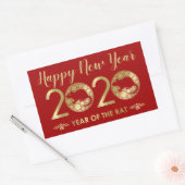 2020中国の年〔占星術の〕十二宮図年 長方形シール (封筒)