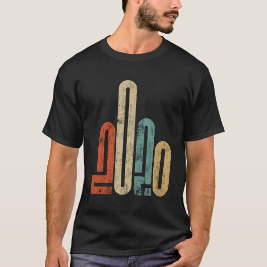 2020中指レトロ皮肉おもしろいFlapping Tシャツ (正面)