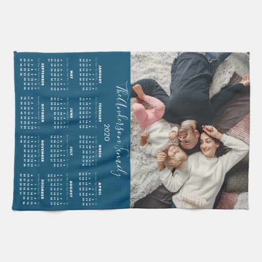 2020予定表のフォトファミリー名 キッチンタオル (横)