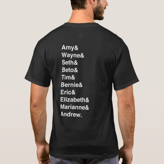 2020人の民主党の大統領候補 Tシャツ (裏面)