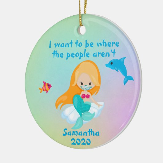 2020人魚の顔マスク人々ではない セラミックオーナメント (左)