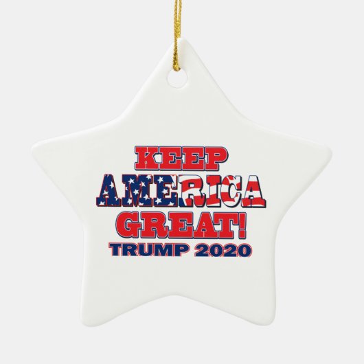 2020保年アメリカ素晴らしトランプ セラミックオーナメント (正面)