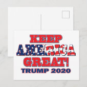 2020保年アメリカ素晴らしトランプ ポストカード (正面/裏面)