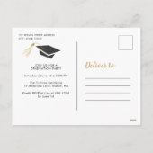 2020卒業スクリプトフォトコラージュパーティーホワイト シーズンポストカード (裏面)