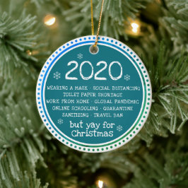 2020吸が、クリスマスティール(緑がかった色)にYay セラミックオーナメント