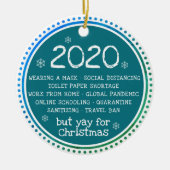 2020吸が、クリスマスティール（緑がかった色）にYay セラミックオーナメント (正面)