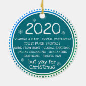 2020吸が、クリスマスティール（緑がかった色）にYay セラミックオーナメント (裏面)