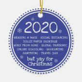 2020吸が、クリスマスブルーはYay セラミックオーナメント (正面)