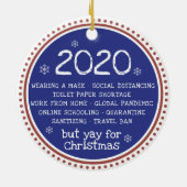 2020吸が、クリスマスレッドブルーはYay セラミックオーナメント (裏面)