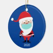 2020年おもしろいのクリスマスにフェイセマスクを着たサンタクロース セラミックオーナメント (左)