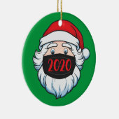 2020年おもしろいのクリスマスにフェイセマスクを着たサンタクロース セラミックオーナメント (右)