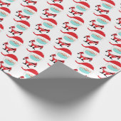 2020年おもしろいのクリスマスにフェイセマスクを着たサンタクロース ラッピングペーパー (角)