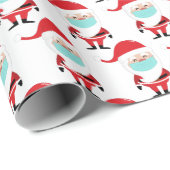 2020年おもしろいのクリスマスにフェイセマスクを着たサンタクロース ラッピングペーパー (ロールコーナー)