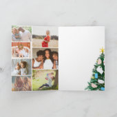 2020年おもしろいのクリスマスツリーの水色7枚の写真 カード (内部)