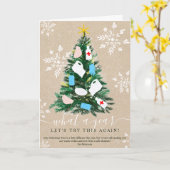 2020年おもしろいのクリスマスツリーの水色7枚の写真 カード (黄色い花)