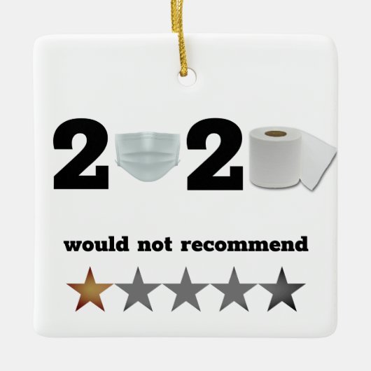 2020年おもしろいのクリスマス不良 セラミックオーナメント (正面)