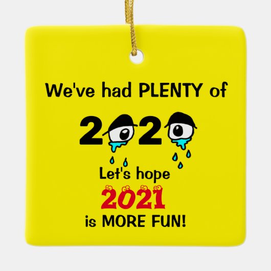 2020年おもしろいの新年 セラミックオーナメント (正面)