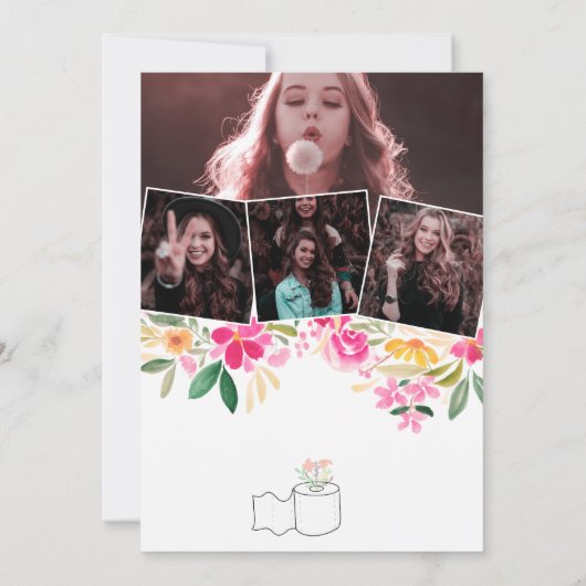 2020年おもしろいの転がフローラ写真 招待状 (裏面)