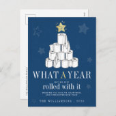 2020年おもしろいクリスマスツリートイレ紙 シーズンポストカード (正面/裏面)